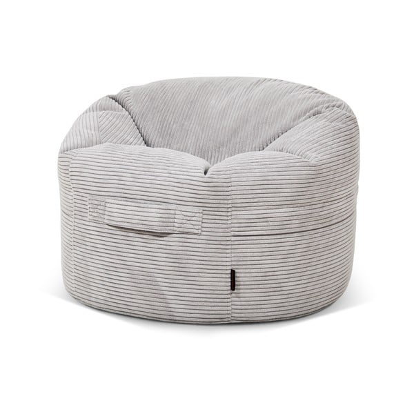 Jasnoszary sztruksowy dziecięcy worek do siedzenia Roll 80 – SLOWDOWN
