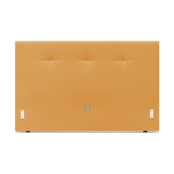 Musztardowe tapicerowane łóżko dwuosobowe ze stelażem 160x200 cm Tory – Bobochic Paris-image-3