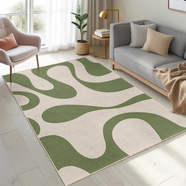 Zielony dywan odpowiedni do prania 80x150 cm Matcha Latte – Mila Home-image-4