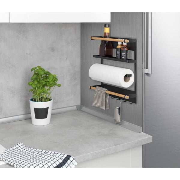 Czarny ścienny organizer kuchenny Wenko Magna-image-2