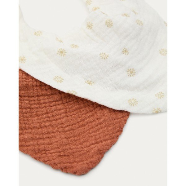 Kremowo-terakorowe bawełniane śliniaki zestaw 2 szt. Olna – Kave Home-image-3