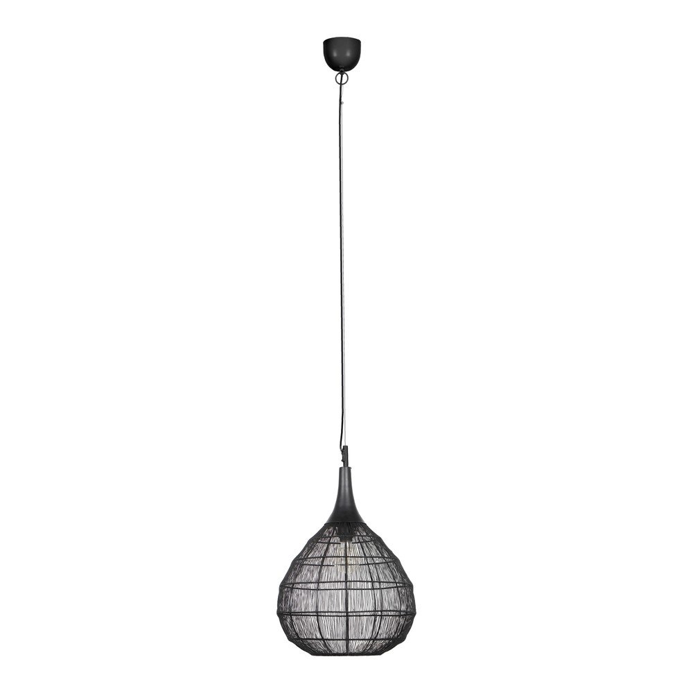 Lampa wisząca w kolorze matowej czerni z metalowym kloszem Soraya – Trio