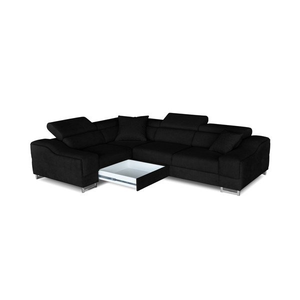 Czarny rozkładany narożnik lewostronny Windsor  & Co. Sofas Kappa-image-4