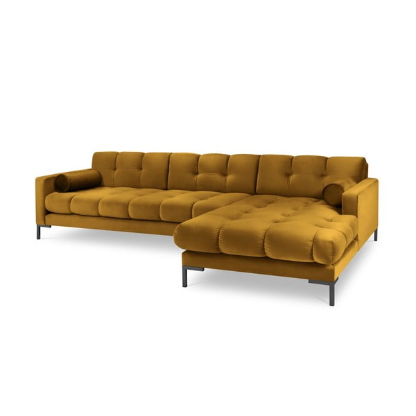 Żółty aksamitny narożnik Cosmopolitan Design Bali, prawostronny-image-2