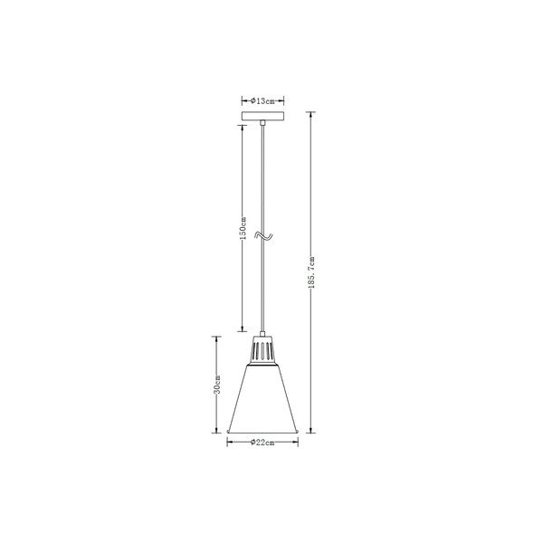 Czarna lampa wisząca z metalowym kloszem ø 22 cm Gianni – GTV-image-1