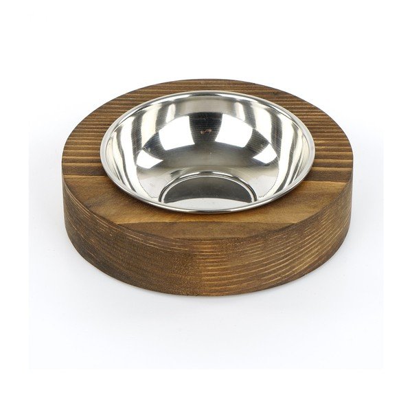 Metalowa miska dla zwierząt z drewnianą podstawką Kate Louise Pet