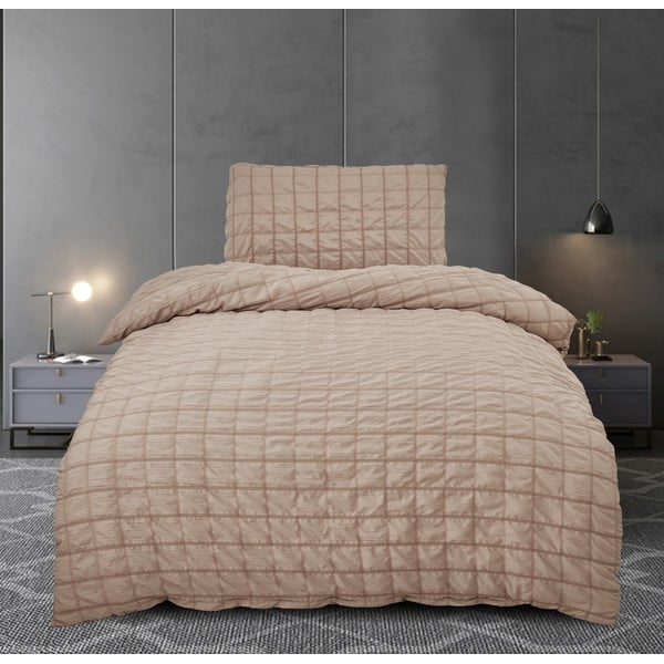 Brązowa pościel jednoosobowa z kory 140x200 cm Naomi – My House