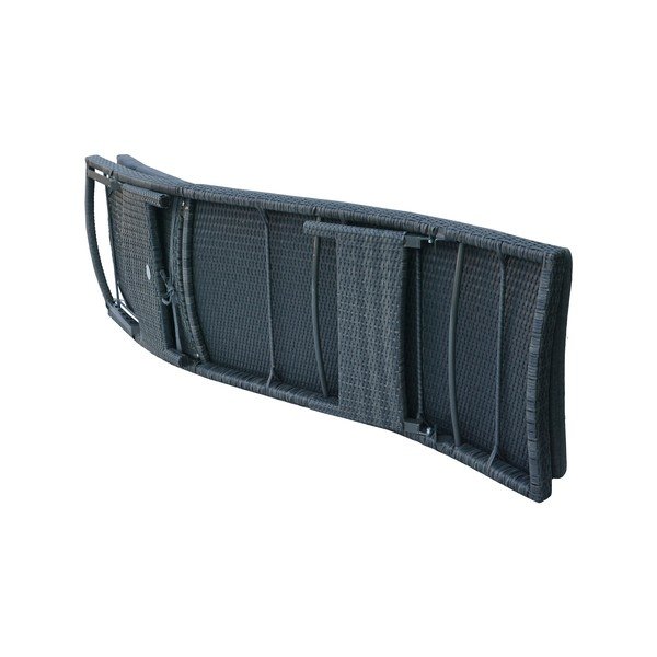 Ciemnoszary leżak ogrodowy ze sztucznego rattanu Charlotte – Rojaplast-image-3