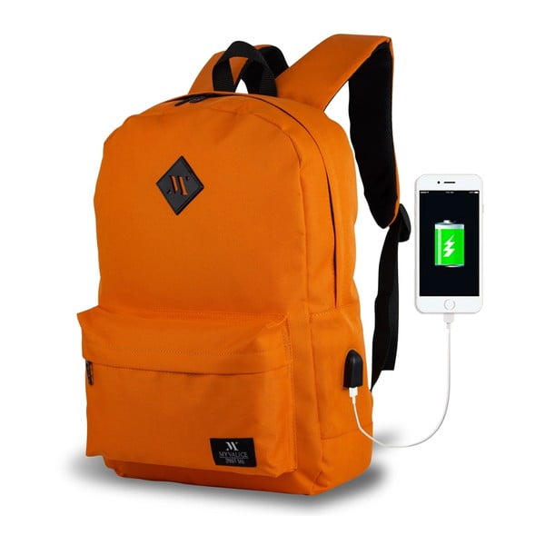 Pomarańczowy plecak z portem USB My Valice SPECTA Smart Bag
