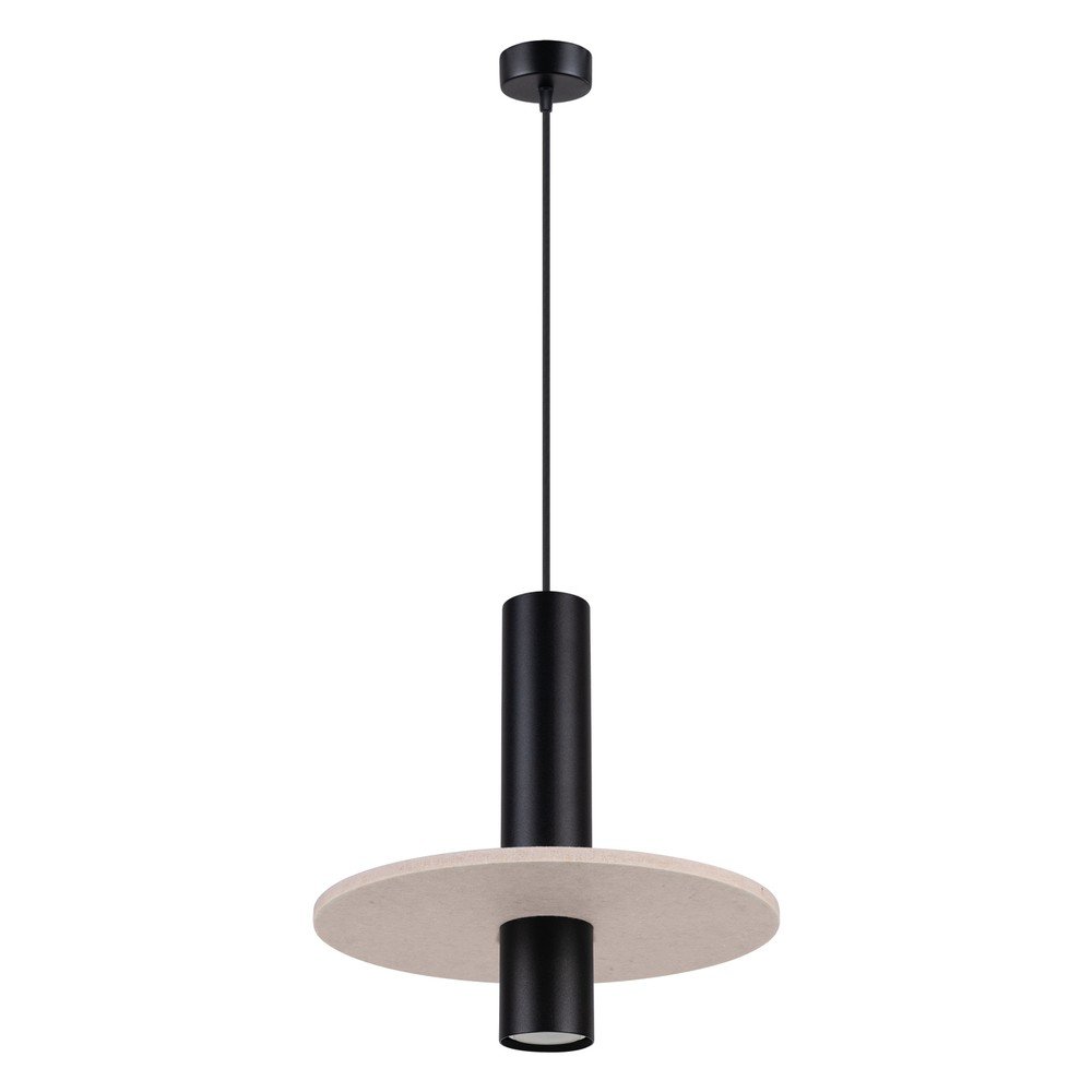 Czarna/beżowa metalowa lampa wisząca ø 30 cm Olisa – Sollux
