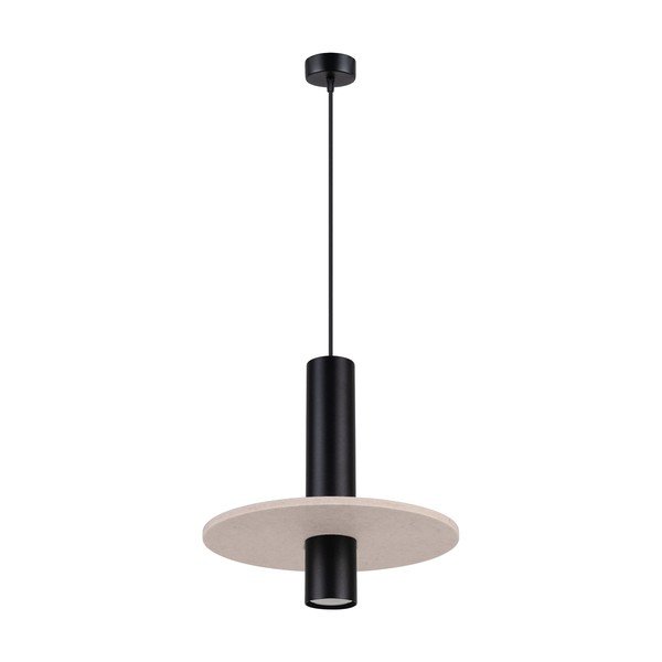 Czarna/beżowa metalowa lampa wisząca ø 30 cm Olisa – Sollux