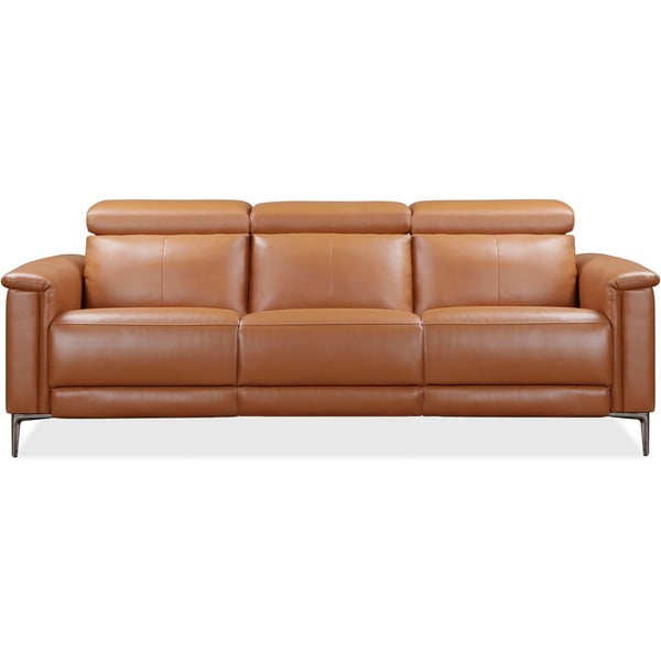 Brązowa sofa z imitacji skóry 222 cm Lund – Støraa