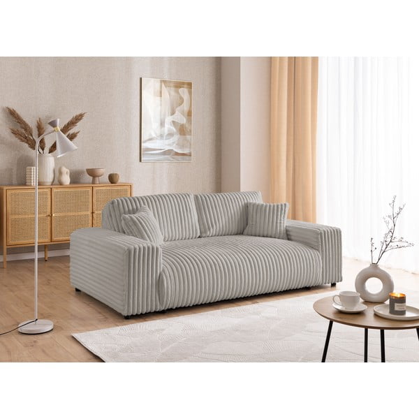 Jasnoszara sztruksowa sofa 213 cm Justin – Ropez-image-4