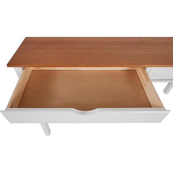 Biało-brązowe biurko Støraa Gava, dł. 140 cm-image-4