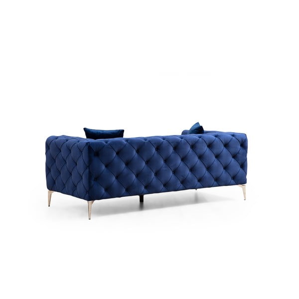 Ciemnoniebieska aksamitna sofa 197 cm Como – Artie-image-2