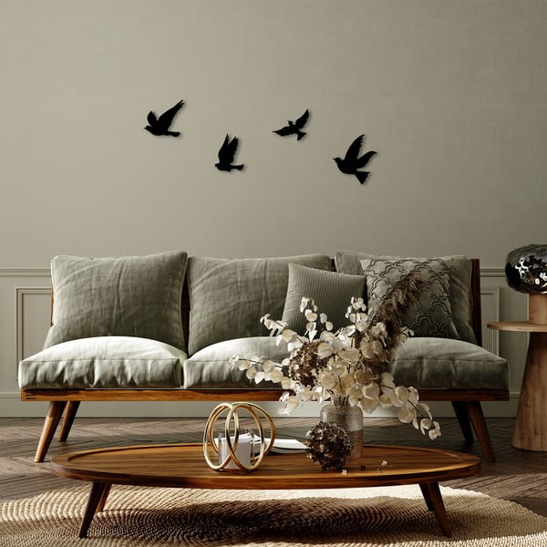 Metalowe dekoracje ścienne zestaw 4 szt. 18x20 cm Birds – Wallity-image-3