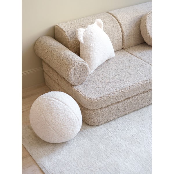 Jasnobrązowa sofa dla dzieci z materiału bouclé 132 cm Settee – Wigiwama-image-4