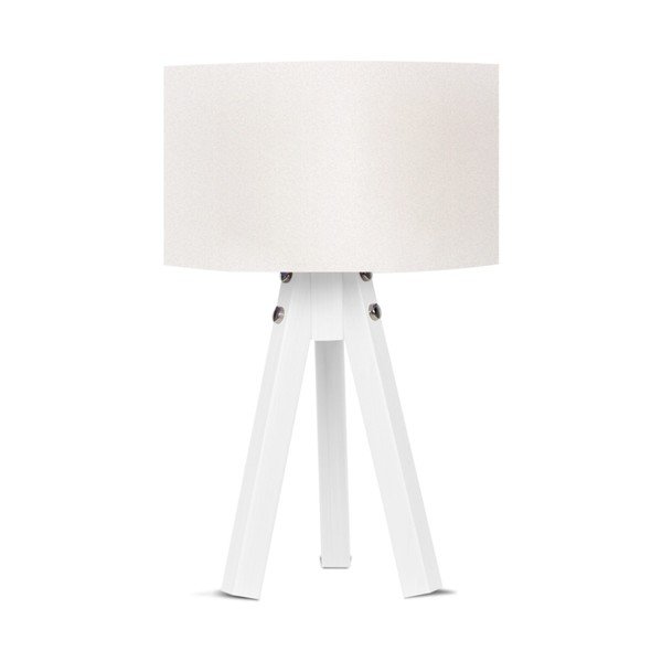 Biała lampa stołowa Mdf − Magenta Home