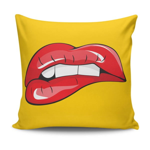 Poduszka z wypełnieniem Red Lips, 45x45 cm