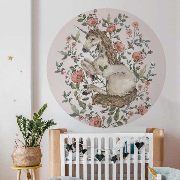 Dziecięca naklejka ścienna Dekornik Unicorn in a Circle, ø 150 cm-image-1