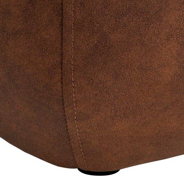Karmelowobrązowy puf z imitacji skóry Actona Mie, 40x40 cm-image-3