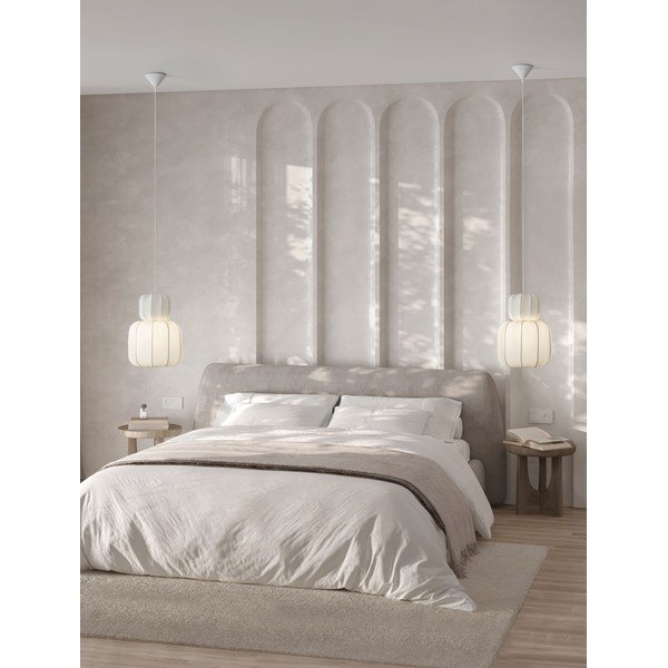 Tekstylna lampa wisząca w matowym białym kolorze ø 28 cm Delina – Nova Luce-image-1