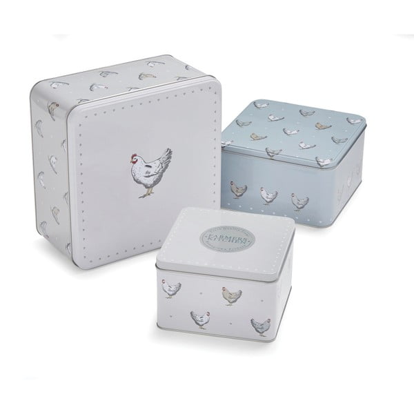 Stalowe pojemniki 3 szt. na ciastka Farmers Kitchen – Cooksmart ®