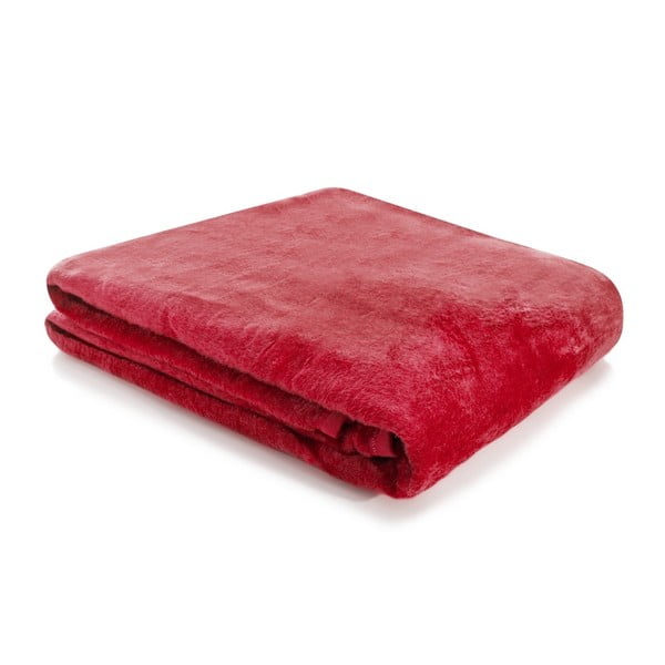 Czerwony koc Homedebleu Odette, 180x220 cm
