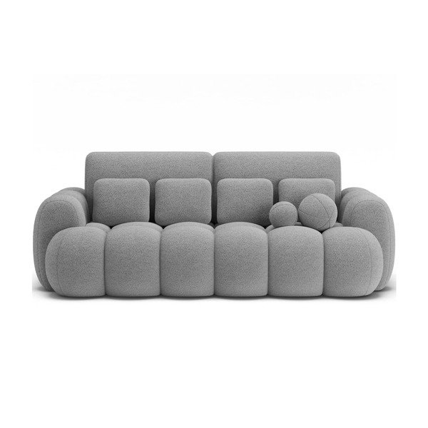Szara rozkładana sofa z materiału bouclé 256 cm Cotonn – ELTAP