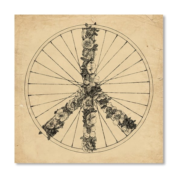 Plakat Peace And Bike Lines, 30x30 cm