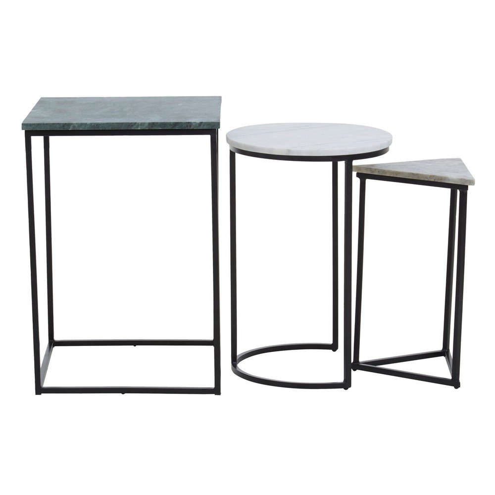 Stoliki zestaw 3 szt. z marmurowym blatem 40x40 cm Mandoli – Premier Housewares