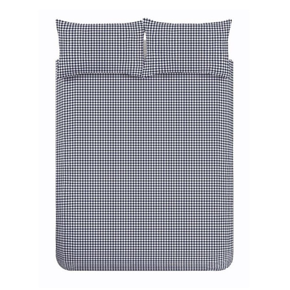 Ciemnoniebieska pościel dwuosobowa 3-częściowa 230x220 cm Bamford Gingham Check – Catherine Lansfield