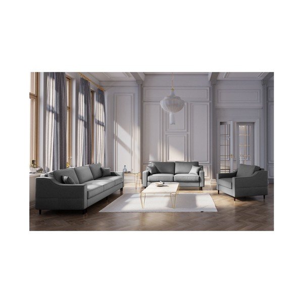 Ciemnoszara 3-osobowa sofa rozkładana ze schowkiem Sofas Narcisse-image-4