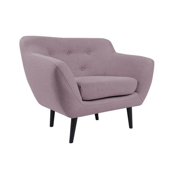 Różowy fotel z brązowymi nogami Mazzini Sofas Piemont-image-3