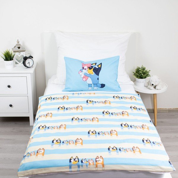Niebieska bawełniana pościel dziecięca do łóżeczka 100x135 cm Bluey – Jerry Fabrics-image-2