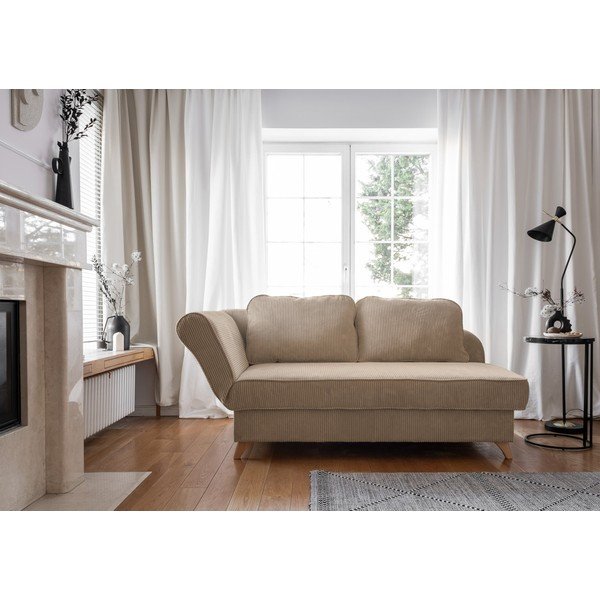 Szarobrązowy sztruksowy szezlong (lewostronny) Chic Charlotte – Miuform-image-1