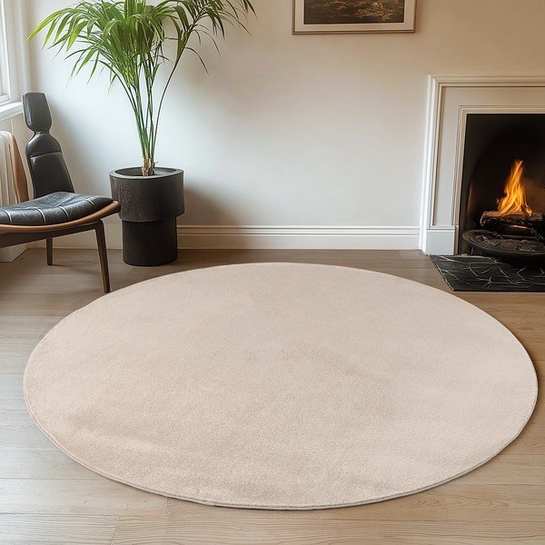 Kremowy okrągły dywan odpowiedni do prania ø 120 cm Joy – Ayyildiz Carpets-image-1