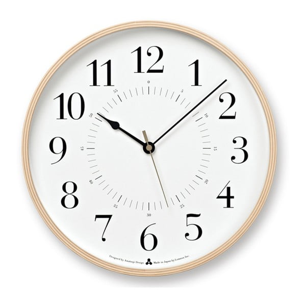 Biały zegar Lemnos Clock AWA, ⌀ 25,4 cm