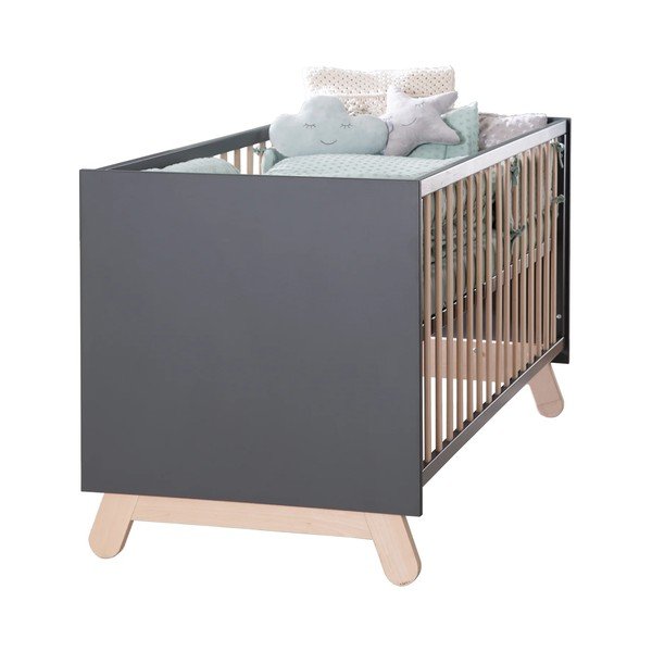 Szaro-naturalne łóżeczko 70x140 cm Jara – Roba-image-2