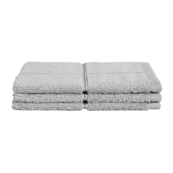 Zestaw 3 szarych ręczników z organicznej bawełny Seahorse, 160x210 cm