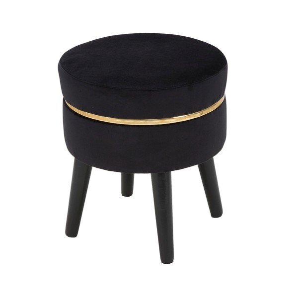 Czarny stołek tapicerowany Mauro Ferretti Paris-image-1