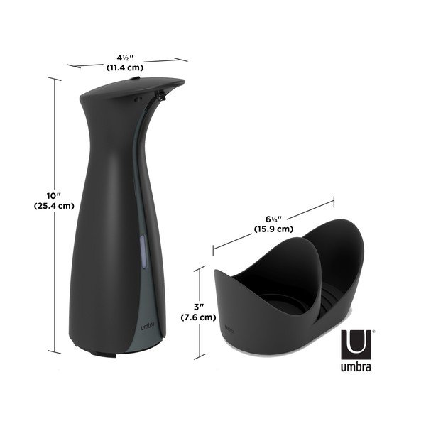 Czarny automatyczny plastikowy dozownik do mydła 250 ml Otto – Umbra-image-2