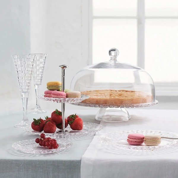 Patera dwupiętrowa ze szkła kryształowego Nachtmann Bossa Nova, ⌀ 23 cm-image-2