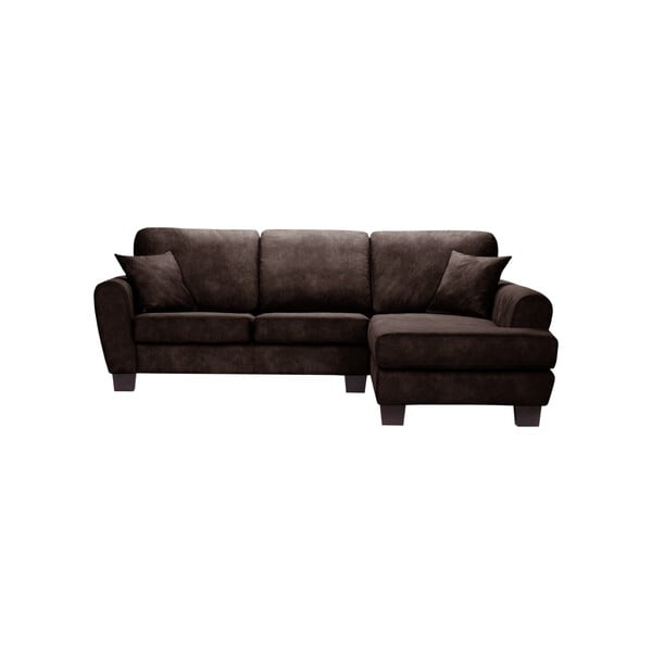 Ciemnobrązowa sofa narożna z szezlongiem po prawej stronie Rodier Intérieus Tweed2