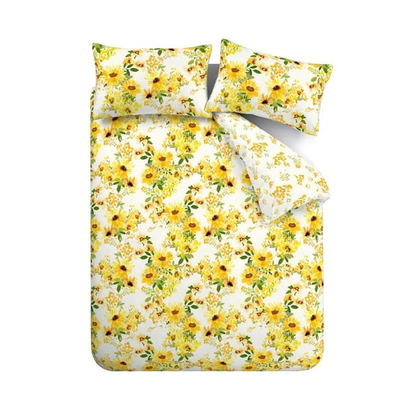 Żółta pościel jednoosobowa 135x200 cm Sunflowers – Catherine Lansfield