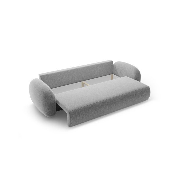 Jasnoszara rozkładana/ze schowkiem sofa z tkaniny szenilowej 262 cm Tonale – Cosmopolitan Design-image-3