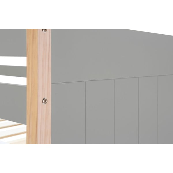 Szare łóżko piętrowe dla dzieci z nogami z drewna sosnowego Marckeric Kiara, 90x190 cm-image-1