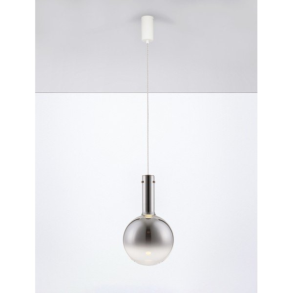 Szara szklana lampa wisząca LED ze ściemniaczem ø 25 cm Nostos – Nova Luce-image-4