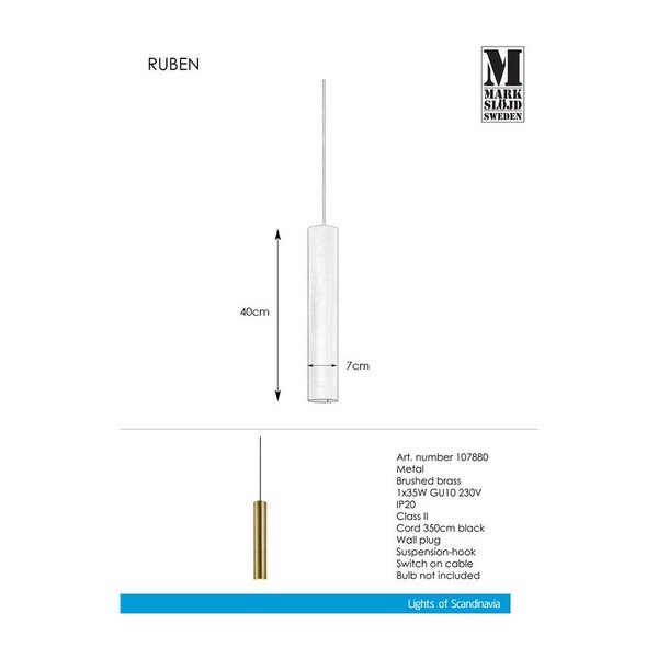Lampa wisząca w kolorze miedzi Markslöjd Ruben Pendant-image-1