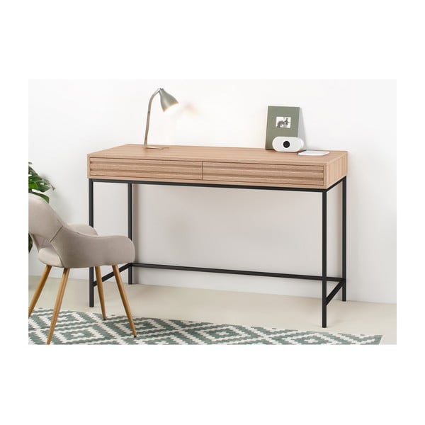 Biurko z blatem w dekorze dębu 50x120 cm Celine – Støraa-image-2